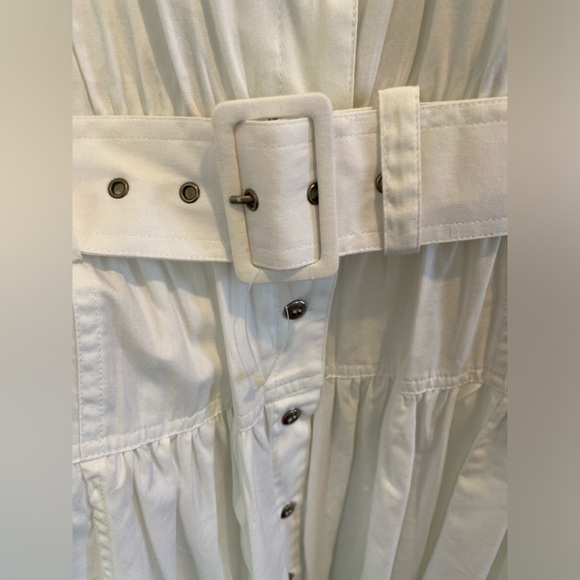 Vintage NWT Cotton Western Lace Shoulder Pad Midi Belted Dress VTG 14 - Picture 4 of 14